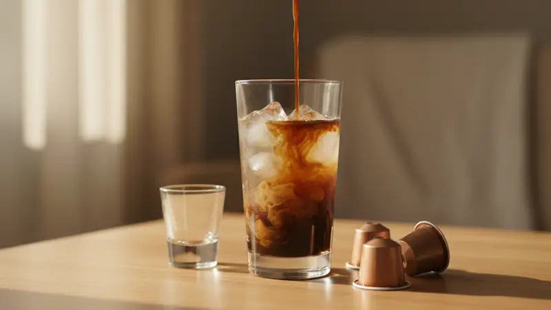 สูตรอเมริกาโนเย็นจากกาแฟแคปซูล ทำเองที่บ้าน อร่อยเท่าร้านในต้นทุน ~฿12